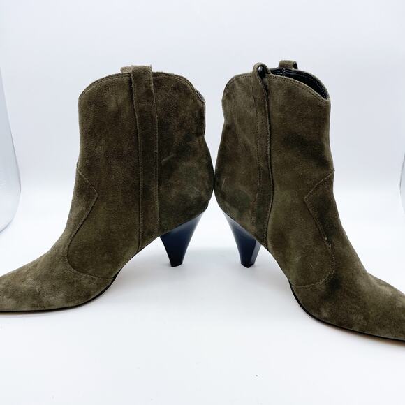 Marc Fisher Women's Carissa Olive Suede Ankle Western Boots Size 9M - Picture 9 of 11